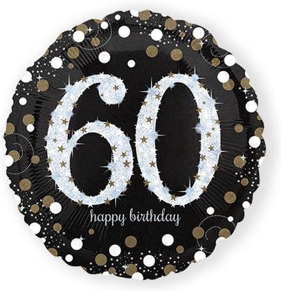 Glanzende Happy Birthday 60 jaar ballon - Feestdecoratievoorwerp