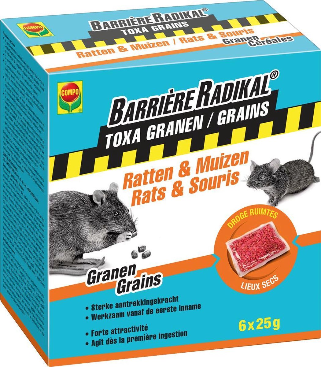 Barrière Radikal Toxa Grains Rats et Souris 6X25GR
