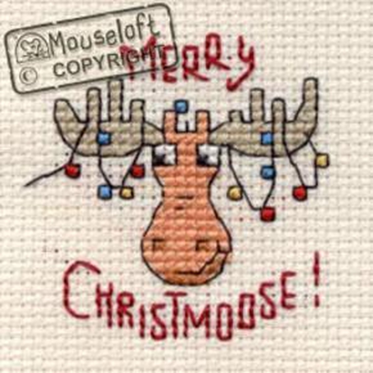 Mini Borduurpakketje Kerst Eland - Mouseloft