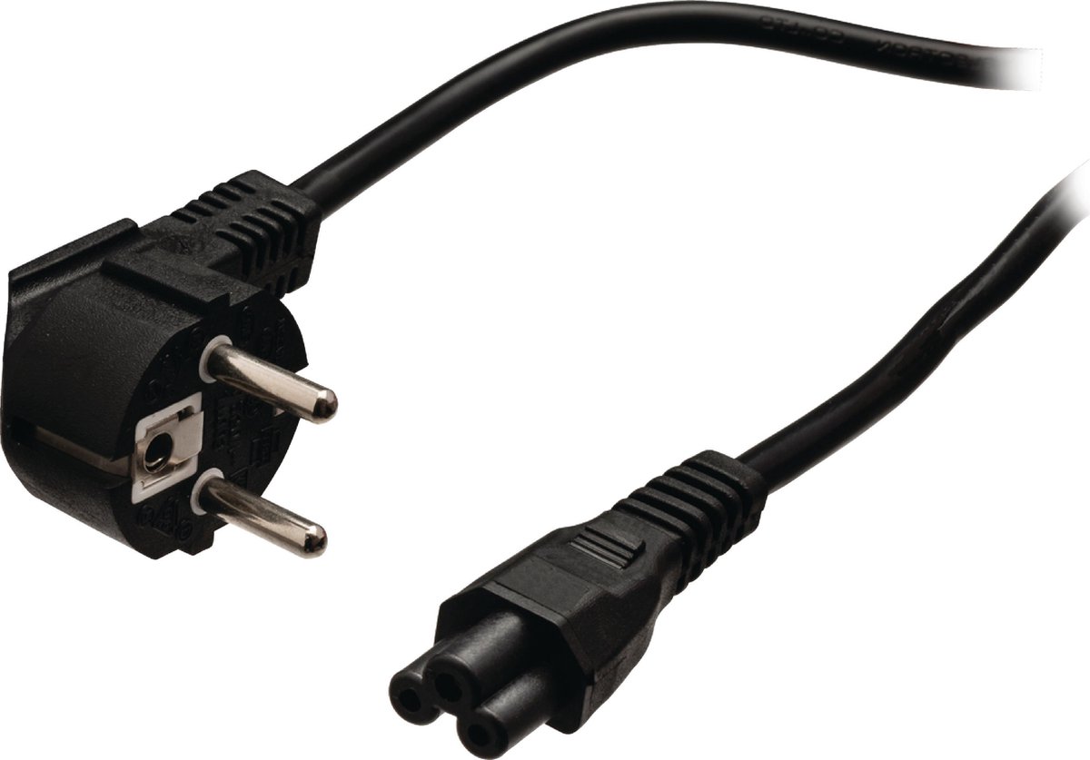 Power cable CEE 7/4 angled (schuko) - IEC-320-C5 5.00 m black