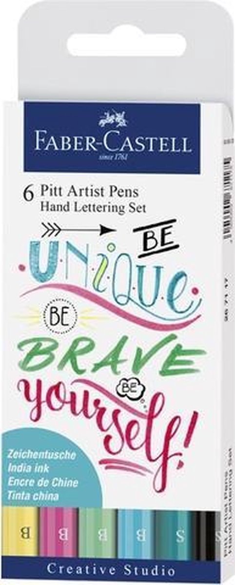 Faber-Castell Pitt Artist Pen - Handlettering set - Be Unique - 6-delig