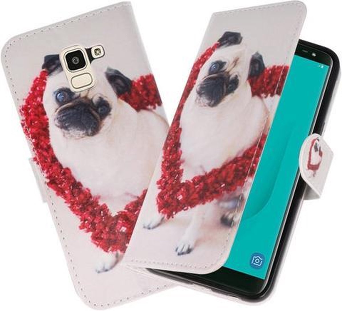 Hond booktype wallet case Hoesje voor Samsung Galaxy J4 2018