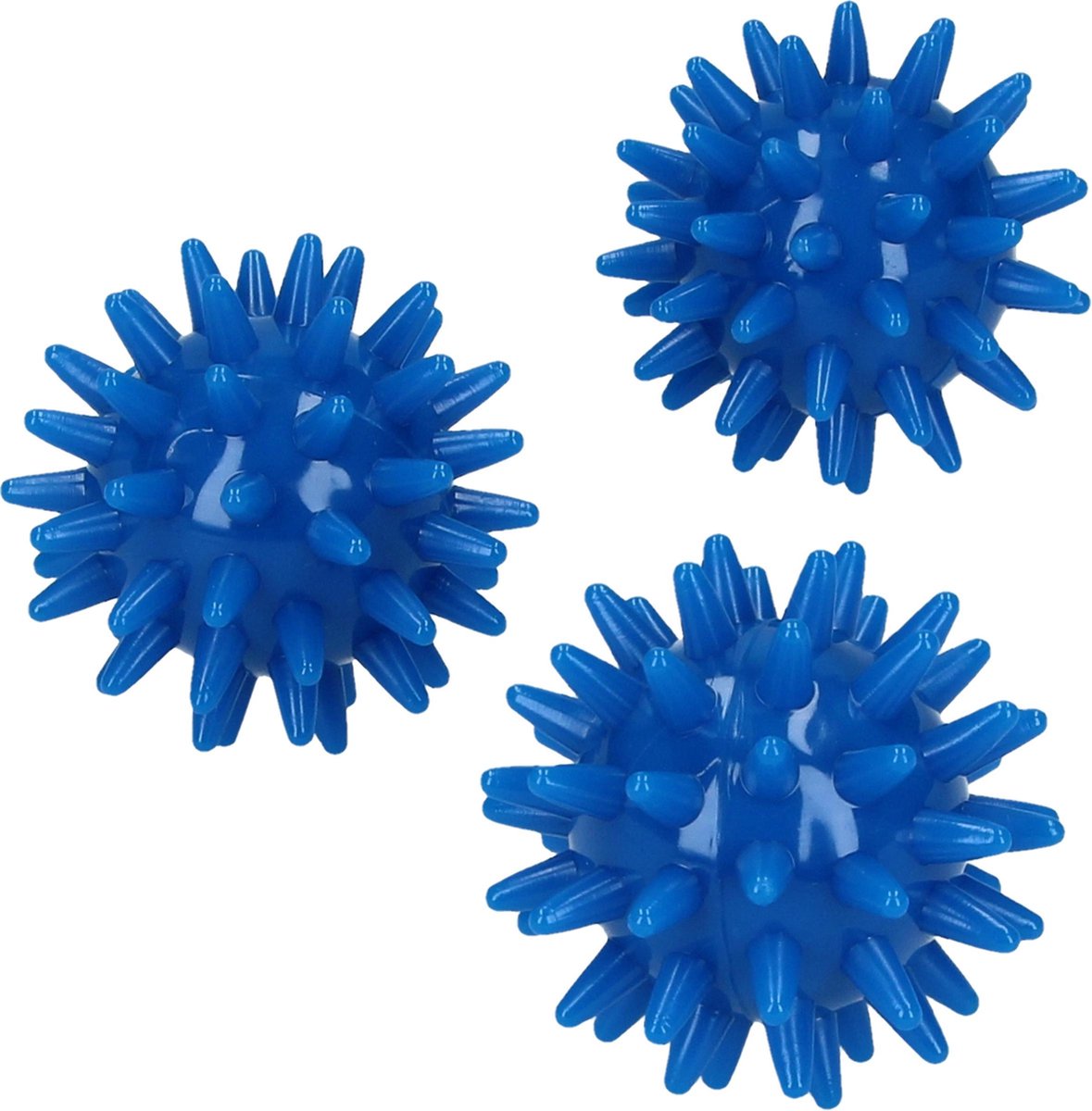 Goedkoopste Massagebal – Set van 3 Kleine Massage Balletjes – voor Ontspannen van Handen en Voeten 5 cm | Hoge Dichtheid Massagestekels | Triggerpoint | Stekels | Lacrosse Bal – Blauw