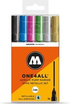 Molotow ONE4ALL Acryl stiften Metallic set - 2 mm - 6 kleuren