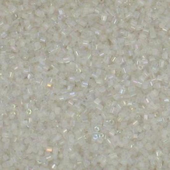 Glaskralen vierkant, [ rocailles ] regenboog transparant, zak a 450 gram