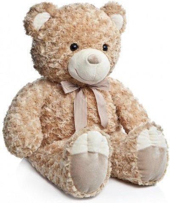 thumbnail: Famosa Softies Pluche Beer – 100 Cm Met Strik | Grote Knuffel Voor Kinderen