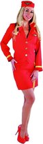 Stewardess dames verkleed pak-Kleur:Rood-Maat:S