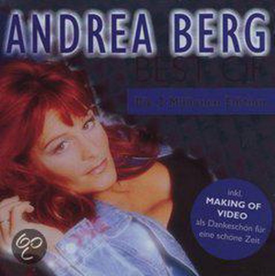 Andrea Berg met rood haar, draagt een spijkerjack. Tekst: 'Best Of - Die 2 Millionen Edit'.