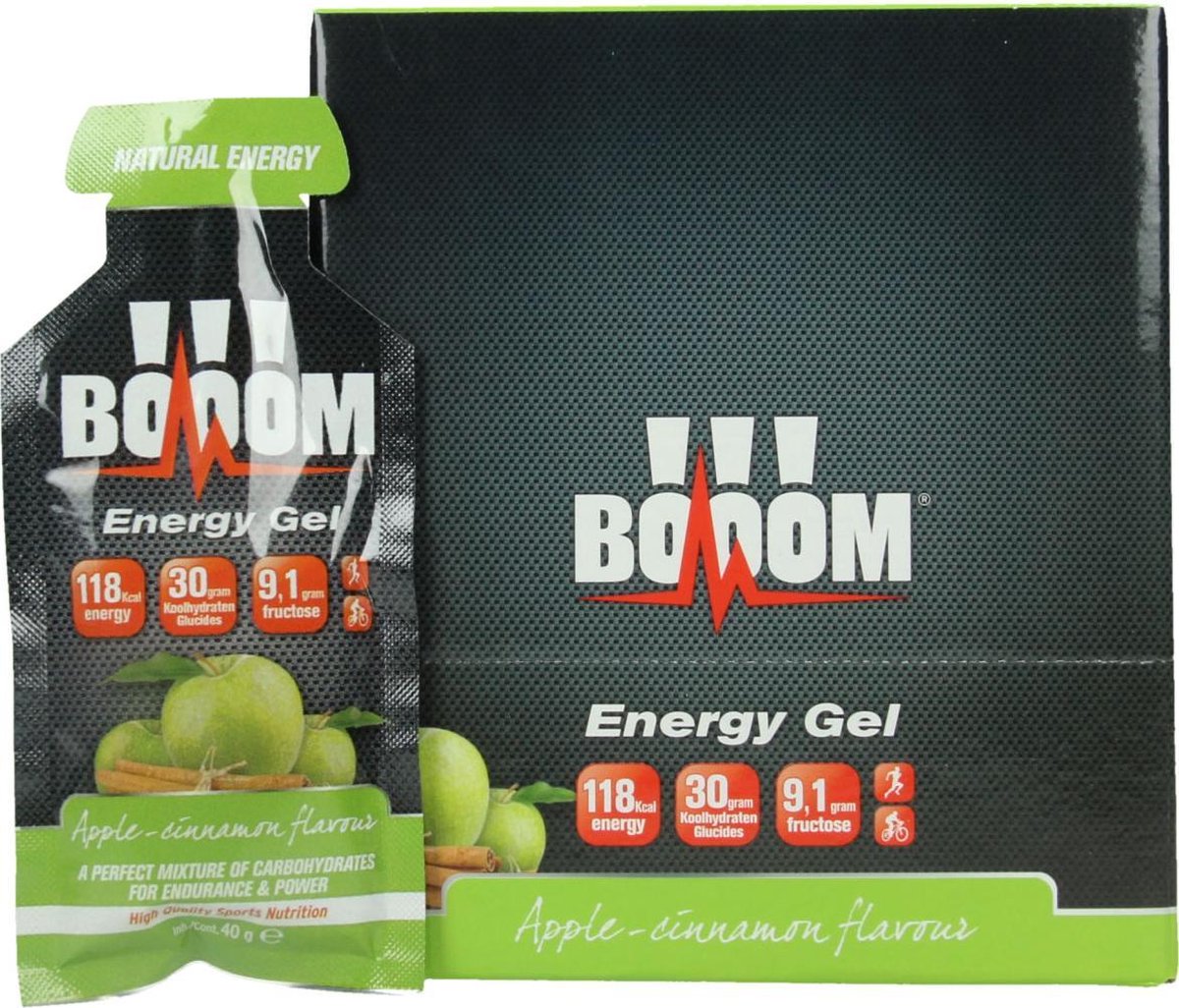 Goedkoopste BOOOM Pure Energy Fruit Gels 18 st Appel/Kaneel 40g