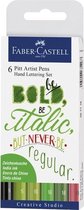 Faber-Castell Pitt Artist Pen - Handlettering etui - Bold Italic  - 6-delig