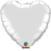 Qualatex - Folieballon Hart Zilver 46 cm