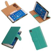 PU Leder Turquoise Hoesje Sony Xperia Z3 Book/Wallet Case/Cover