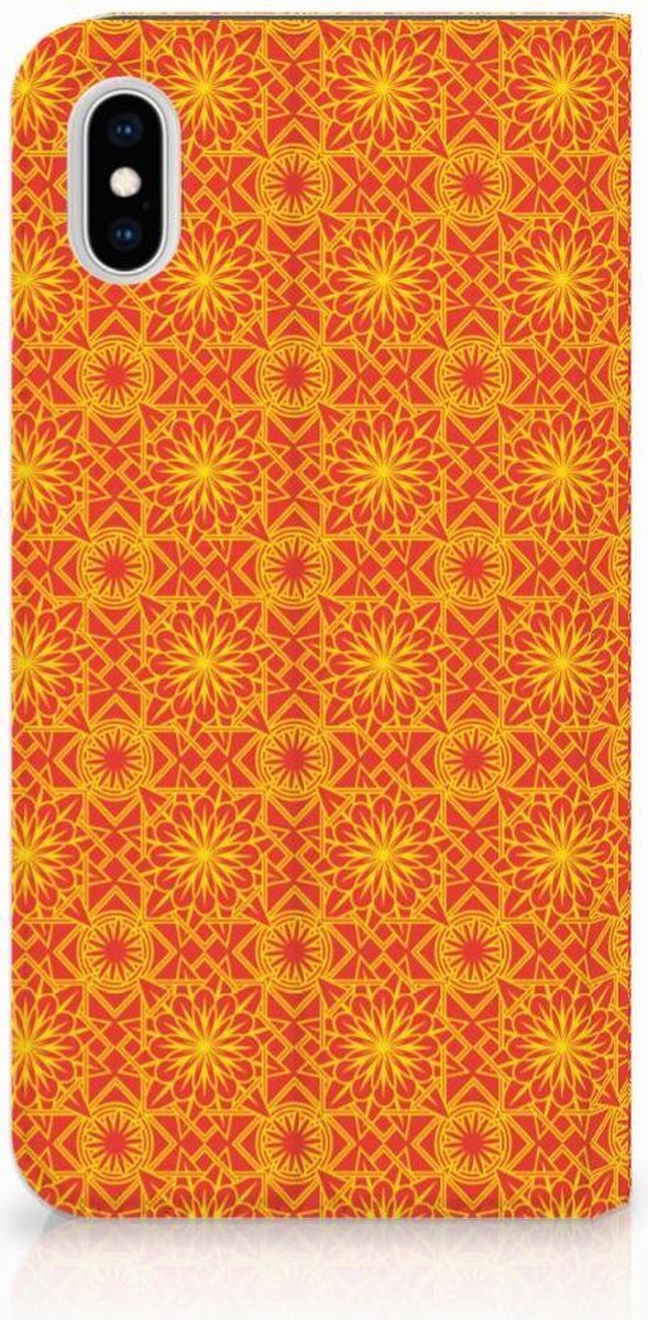 Apple iPhone Xs Max Hoesje met Magneet Batik Oranje