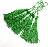 Tassels (kwastjes), 80x6mm (130mm met lus), grasgroen, voor al uw creatieve ideeën. Verkocht per 50 stuks