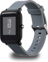 Siliconen Smartwatch Bandje - Bescherm Band cover voor Garmin Vivoactive 3 (music), Vivomove (HR), Foreruner 645 en 245 & Samsung galaxy watch 42mm (3, 41mm), Gear Sport, Active (2) - Grijs