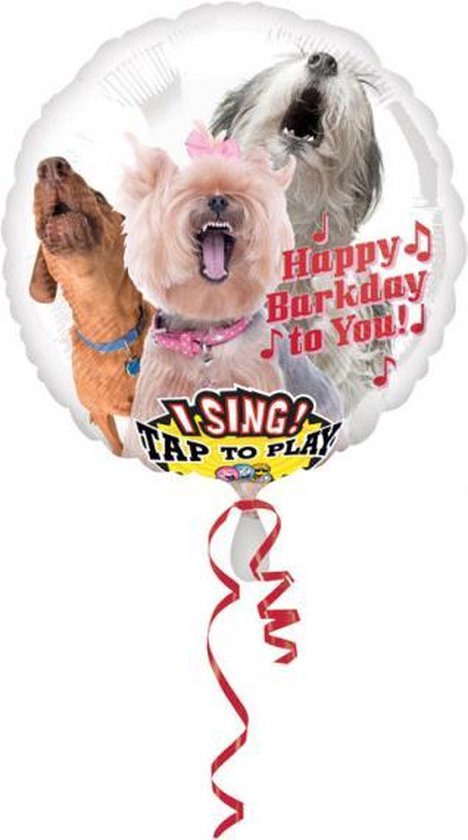 Sing-A-Tune Happy Bark Day to You Foil Balloon P60 Packaged