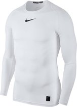 Nike Pro Top Ls Compression Sportshirt Heren - Wit
