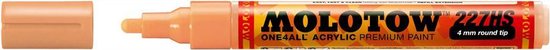 Molotow ONE4ALL 4mm Acryl Marker - Pastel Oranje - Geschikt voor vele oppervlaktes zoals canvas, hout, steen, keramiek, plastic, glas, papier, leer...