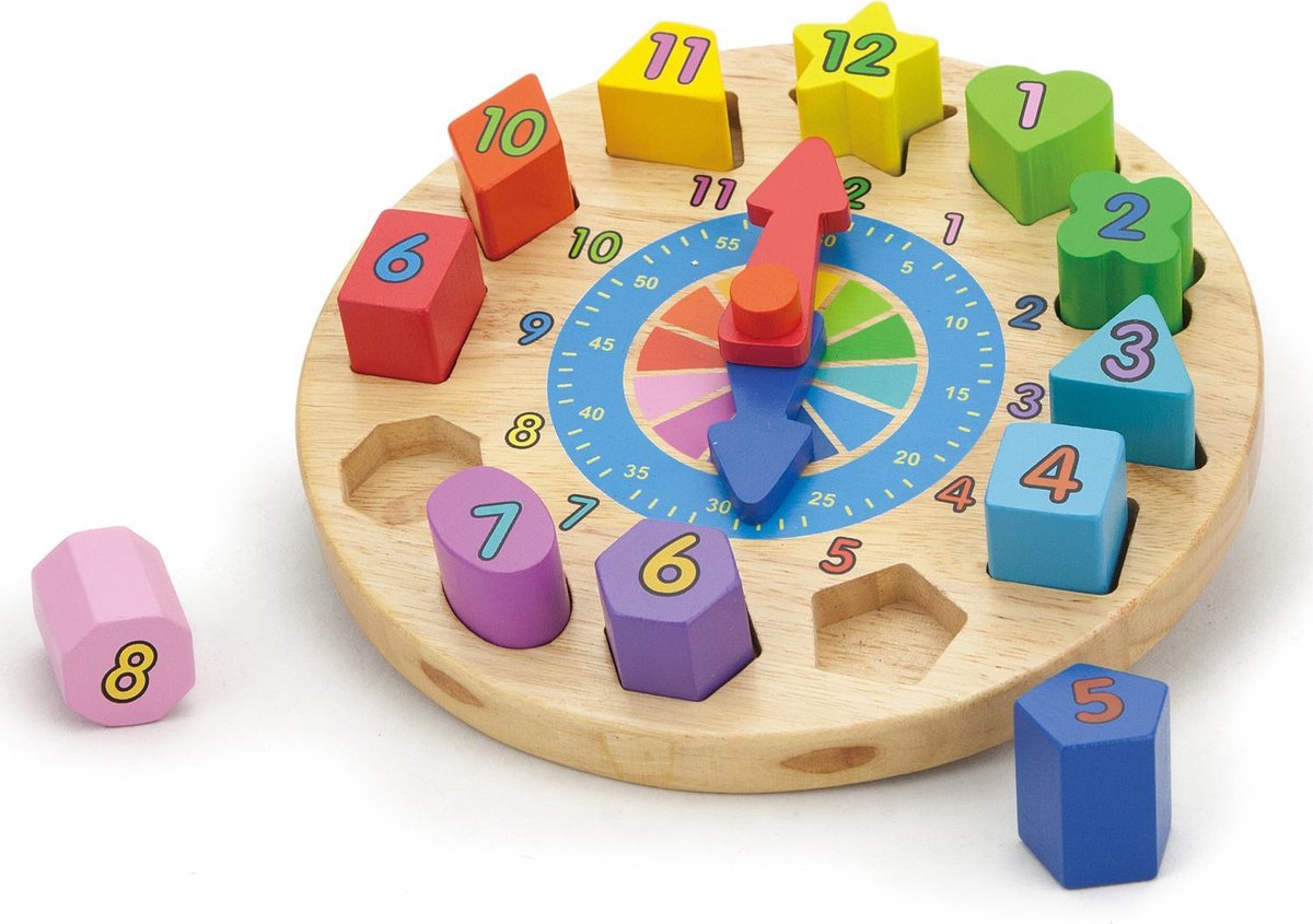 Viga Toys - Puzzelklok met geometrische vormen