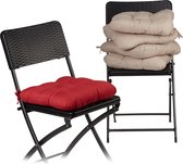 relaxdays - zitkussen 4 stuk - stoelkussen - tuinkussen - extra zacht - kussen