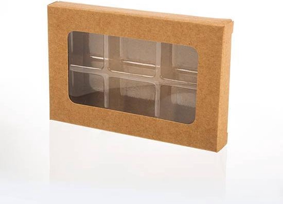Goedkoopste Kraft Doos voor Handgemaakt Snoep Sets voor 6 stuks 7x1,4x10,5cm (25 Stuks) [CNDY275]