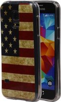 Amerikaanse Vlag TPU Cover Case voor Samsung Galaxy S5 Mini Hoesje