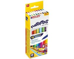edding 15 FUNTASTICS - kleurstiften voor kinderen - set van 18 - heldere kleuren - dunne punt 1 mm - voor kleurplezier op lichtgekleurd papier en karton - afwasbaar van huid en textiel - zomervakantie - kindercadeau