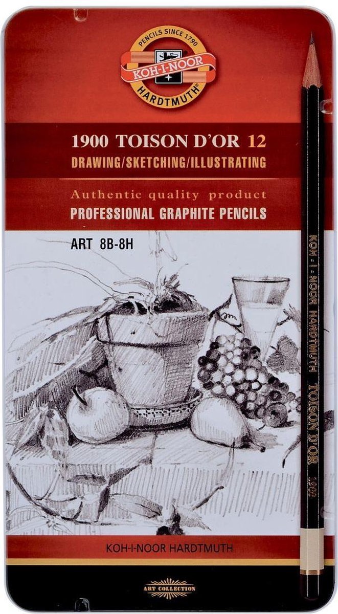 Grafietpotlood Toison d'Or 2 mm, 12 st, 8B-8H