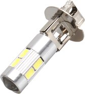 Auto LEDlamp 2 stuks | LED H3 mistlamp | 10 SMD xenon wit 6000K + lens | 12V