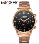 Hidzo Horloge Migeer ø 37 mm - Goud/Zwart - Inclusief horlogedoosje
