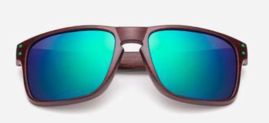 Houten Zonnebril - Blauw op Bruin van Woodiful — afbeelding 3