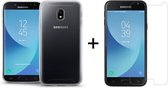 Samsung J3 2017 Hoesje - Samsung Galaxy J3 2017 hoesje siliconen case transparant cover - 1x Samsung Galaxy J3 2017 Screenprotector