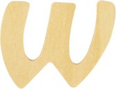 Houten letter W 6 cm