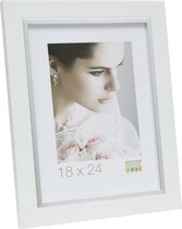 Deknudt Frames fotolijst S45VK1 - wit met zilverbies - foto 18x24 cm