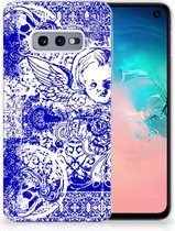 Geschikt voor Samsung Galaxy S10e Uniek TPU Hoesje Angel Skull Blue
