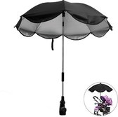 Universele 2-in-1 Kinderwagen Parasol Paraplu - Baby Buggy UV Zonnescherm Regenhoes - Universeel - Zwart