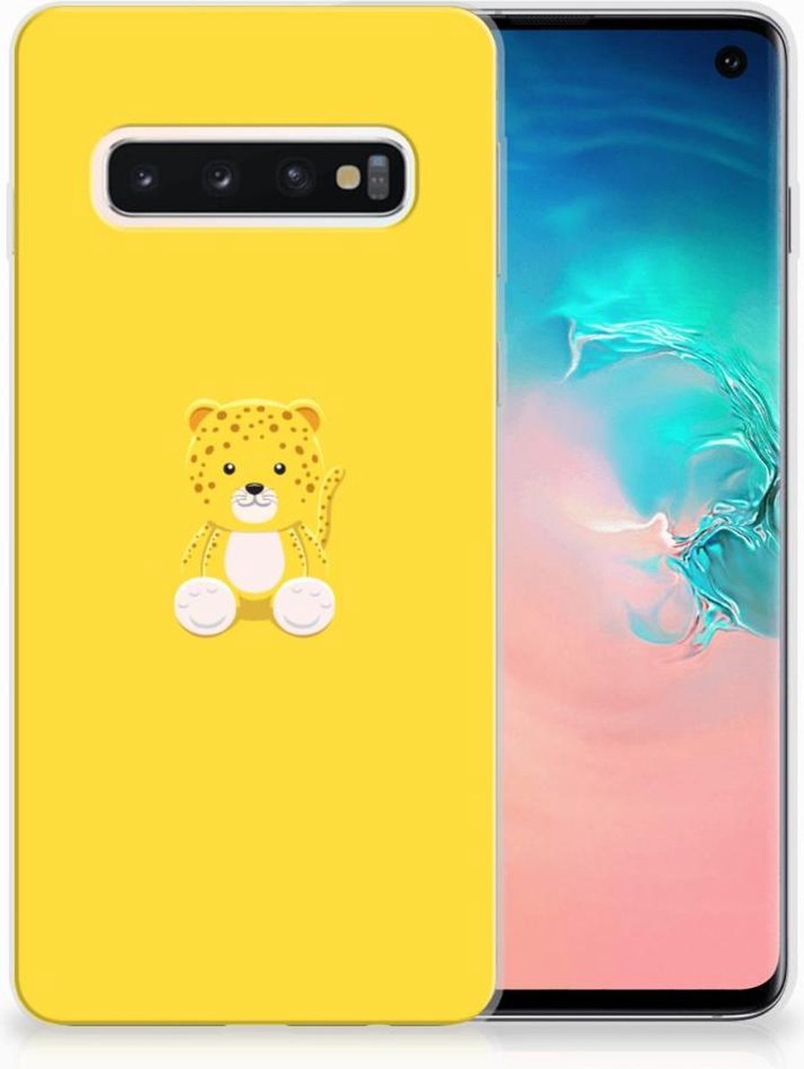 Samsung Galaxy S10 Telefoonhoesje met Naam Baby Leopard