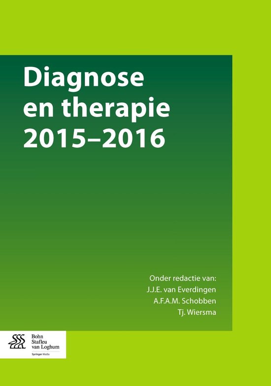 Livre 'Diagnose en therapie 2015-2016', édité par J.J.E. van Everdingen, A.F.A.M. Schobben et Tj. Wiersma.