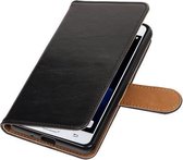 Zwart Pull-Up PU booktype wallet hoesje voor Samsung Galaxy J3 Pro