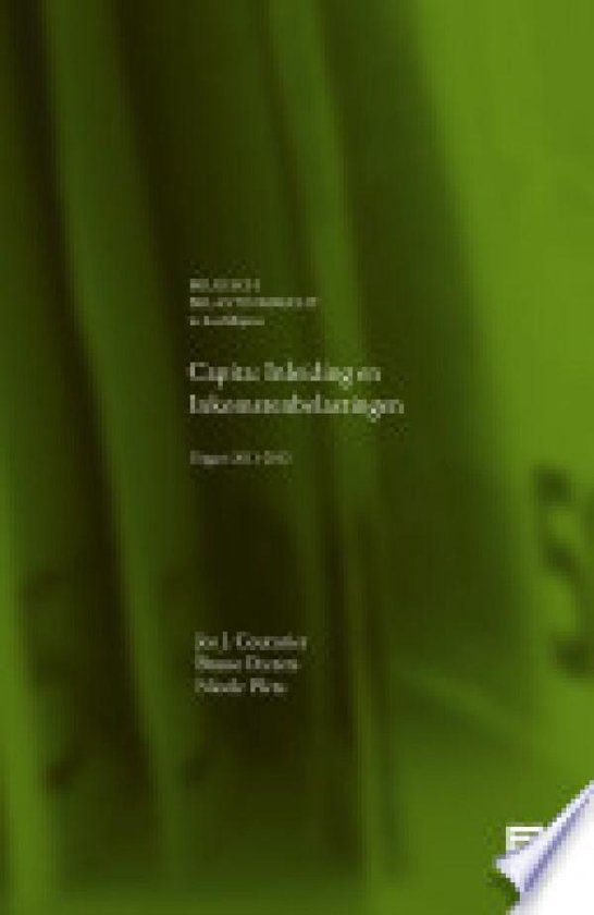 Boek 'Capita: Inleiding en Inkomstenbelasting'. Groene kaft met tekst.