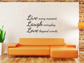 Muursticker - Live Laugh Love - 50x85 - Zwart