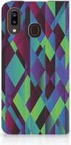 Stand Case Samsung Galaxy A30 Abstract Green Blue