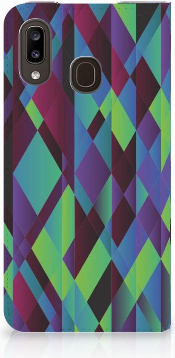 Samsung Galaxy A30 Stand Case Abstract Green Blue