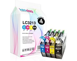 Inktdag inktcartridges voor lc3213 brother inktpatronen, LC3213XL multipack van 4 kleuren voor Brother MFC-J491DW, MFC-J497DW, DCP-J572dw,…