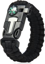 Paracord bracelet armband 5 in 1 outdoor survival - Magnesium stick, kompas, paracord
