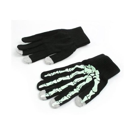 qMust Skeleton Touchscreen Handschoenen (Black/Light Green) | bol.com