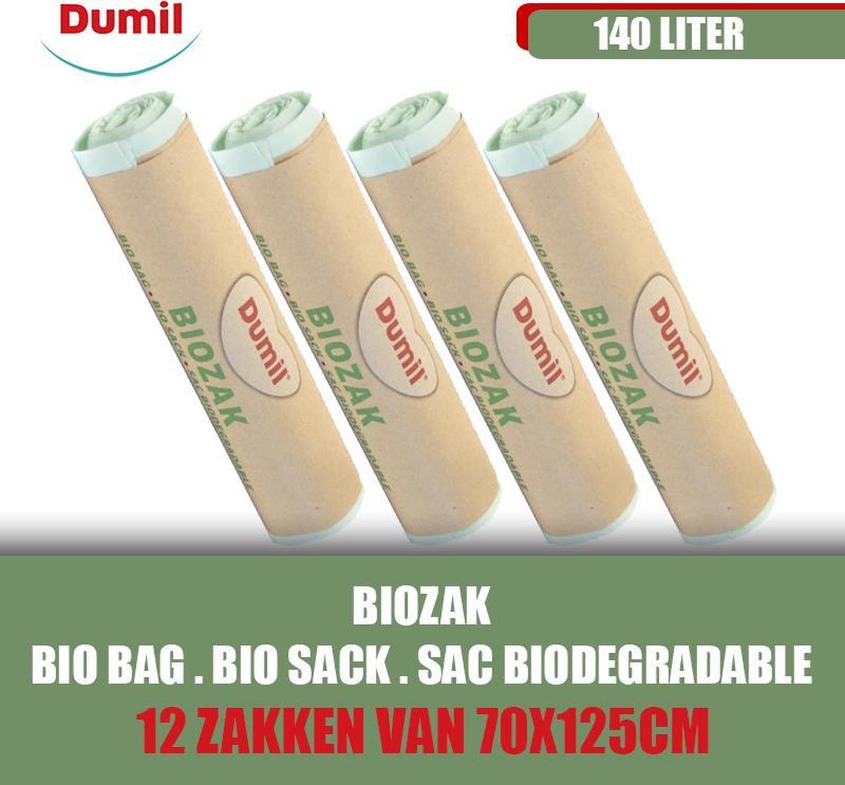 Opstand protest gesponsord Dumil Biozak 140 Liter 12 Zakken Van 70 x 125 cm - Voordeelverpakking |  bol.com