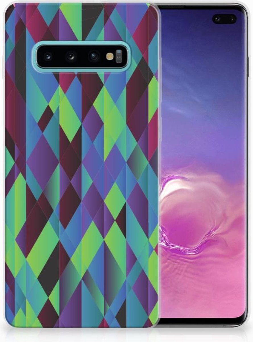 Samsung Galaxy S10 Plus TPU Hoesje Abstract Green Blue