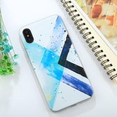 iPhone X / XS - hoes, cover, case - TPU - Geometrisch patroon - Blauw