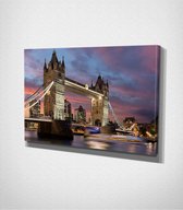The London Bridge Canvas - 120 x 80 cm - Steden - Schilderij - Canvas - Slaapkamer - Wanddecoratie  - Slaapkamer - Foto op canvas